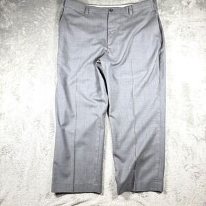 L.L. Bean Dress Pants Men's 40W Gray 100% Wool Comfort Waist Flat Front